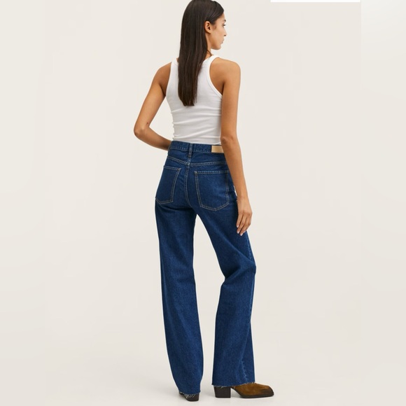 MANGO Women's 6 High Waist Wide Leg Jeans Blue - Picture 5 of 16